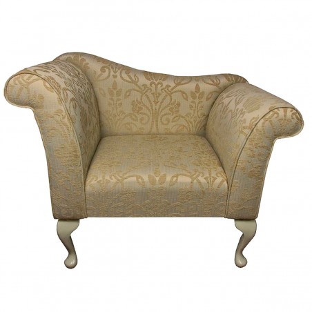 Designer Chaise Chair in Woburn Medallion Gold Fabric SR17050 | Beaumont