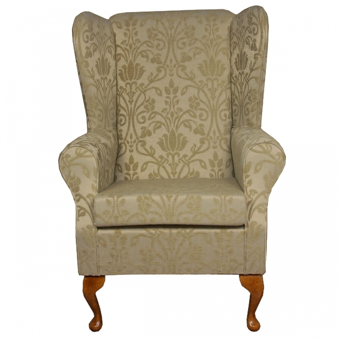 Large High Back Chair in Woburn Gold Medallion Fabric SR17050 | Beaumont