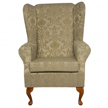 Large High Back Chair in Woburn Gold Medallion Fabric SR17050 | Beaumont