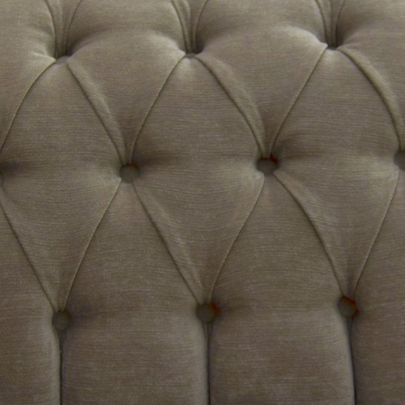 52" Medium Buttoned Chaise Longue in a Pimlico Crush Mink Fabric