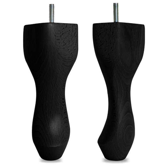 8" Hardwood Queen Anne Legs - Black | Beaumont