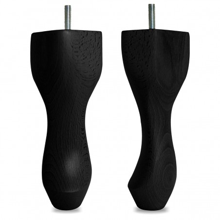 8" Hardwood Queen Anne Legs - Black | Beaumont