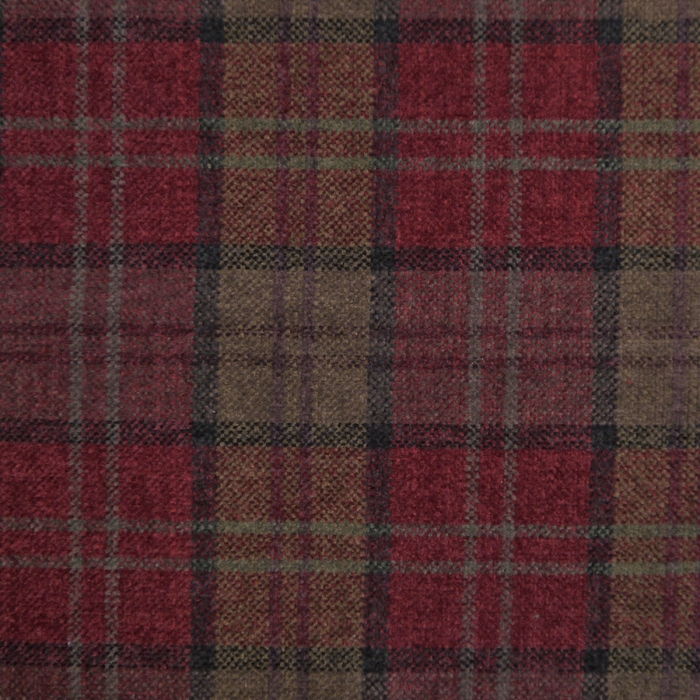 Medium Chaise Longue in a Red Lana Tartan Fabric LANA1258 | Beaumont
