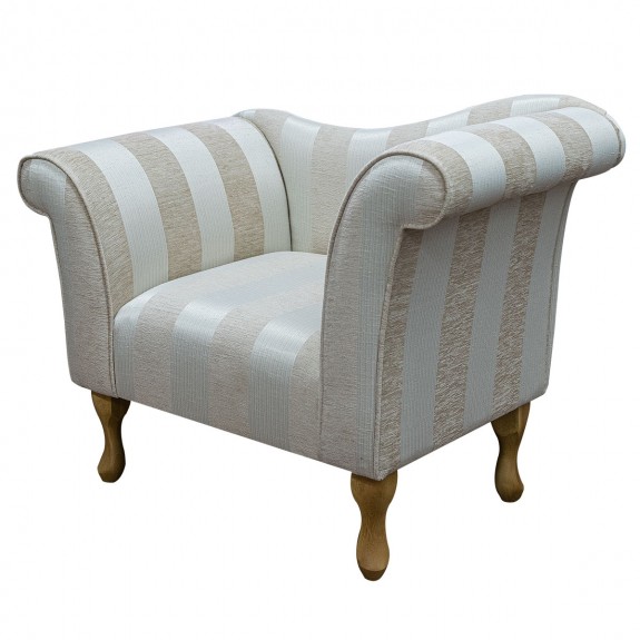 Designer Chaise Chair in a Beige Striped Fabric SR17062 | Beaumont
