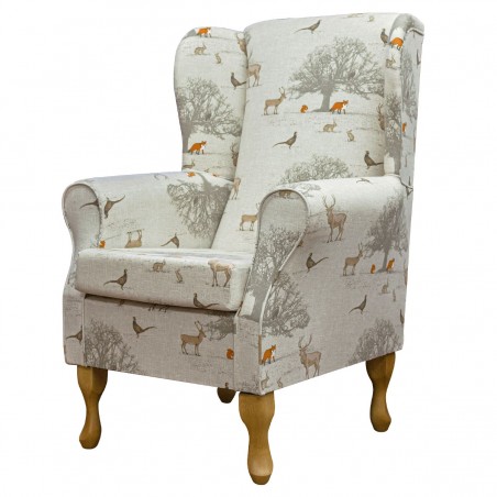 Standard Wingback Fireside Chair in a Tatton Autumn Fabric | Beaumont