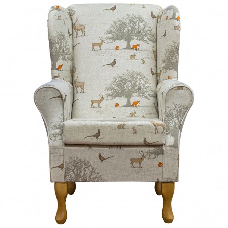 Standard Wingback Fireside Chair in a Tatton Autumn Fabric | Beaumont