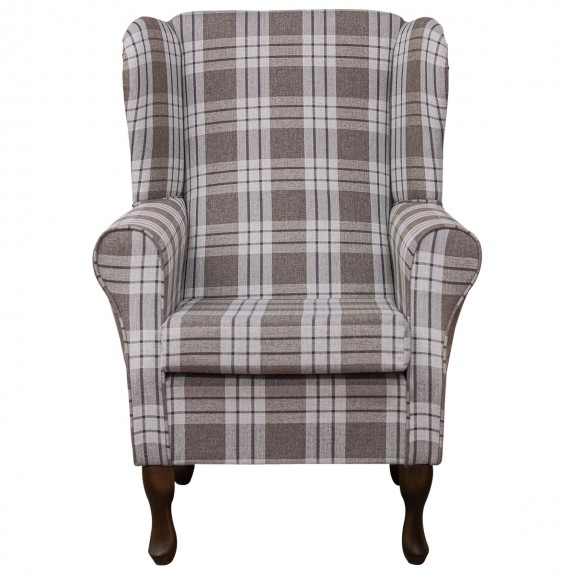 Standard Wingback Fireside Westoe Chair in a Kintyre Chestnut Tartan Fabric