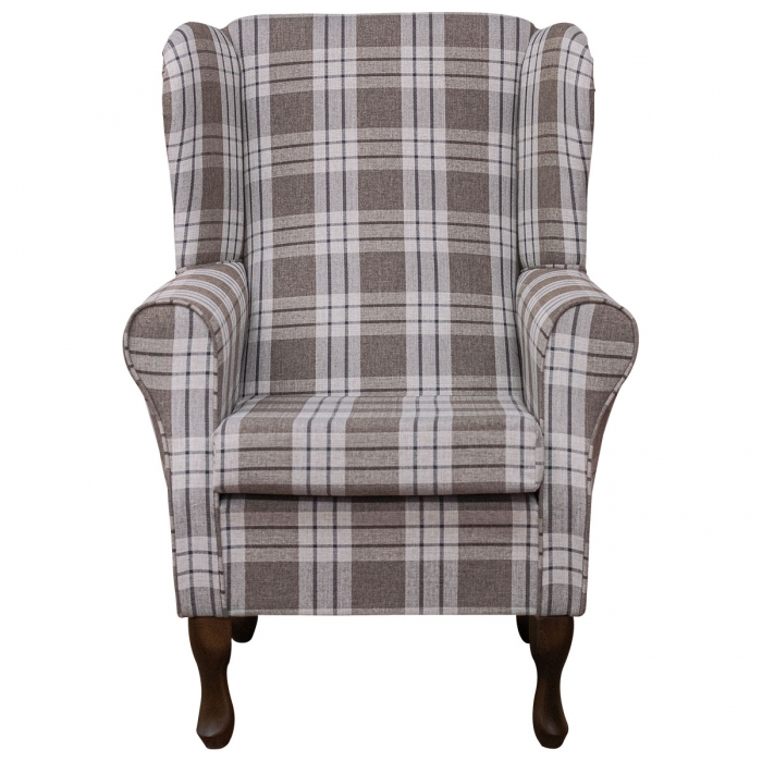 Standard Wingback Chair in a Kintyre Chestnut Tartan Fabric | Beaumont