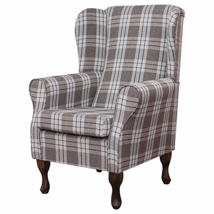 Standard Wingback Chair in a Kintyre Chestnut Tartan Fabric | Beaumont