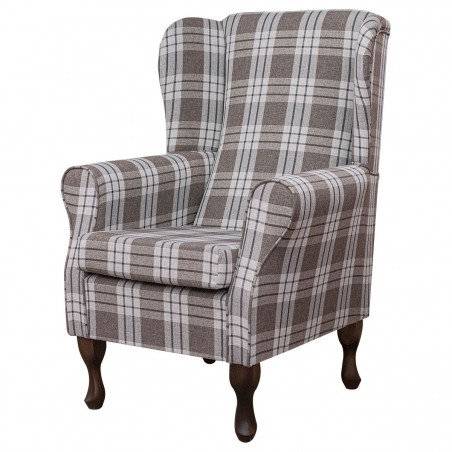 Standard Wingback Chair in a Kintyre Chestnut Tartan Fabric | Beaumont
