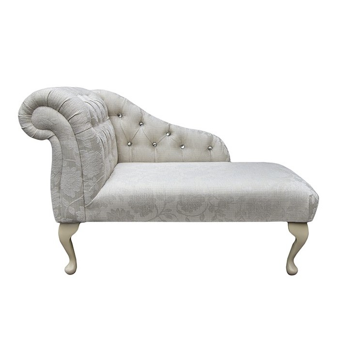 41" Buttoned Mini Chaise Longue in a Woburn Floral Oyster Fabric - 17074