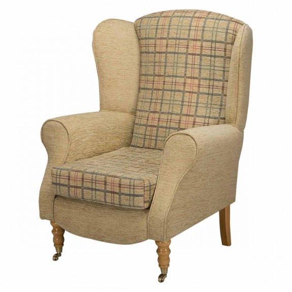 Duchess Wingback Armchair in a Maida Vale Gold Plaid Fabric | Beaumont