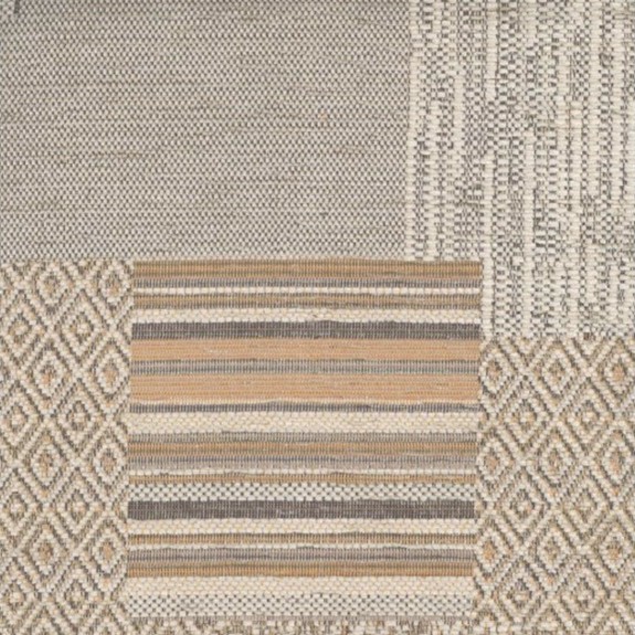 3 Seater Wingback Sofa in a Maida Vale Patchwork Stone Fabric