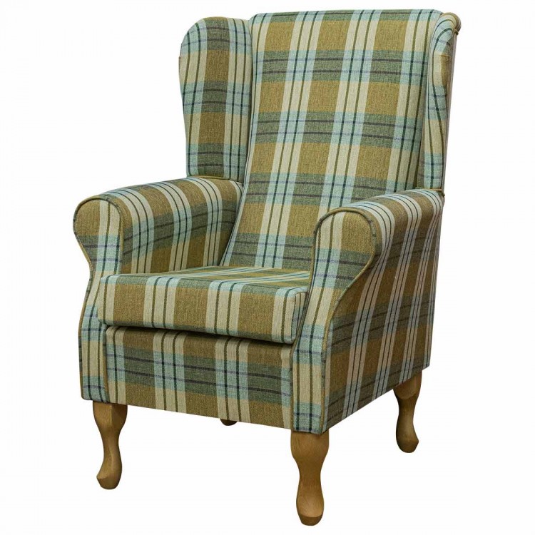 Standard Wingback Chair in a Kintyre Pampas Tartan Fabric | Beaumont