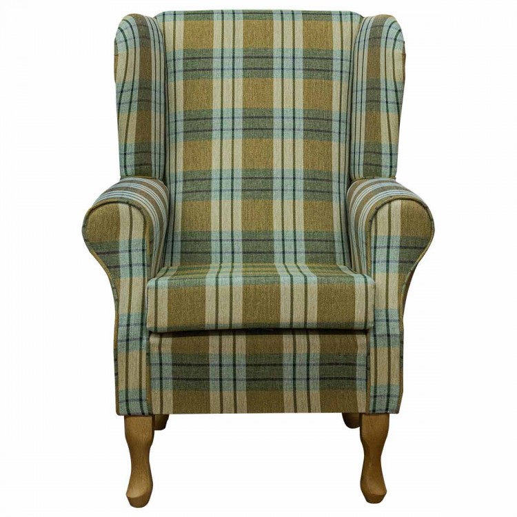 Standard Wingback Chair in a Kintyre Pampas Tartan Fabric | Beaumont