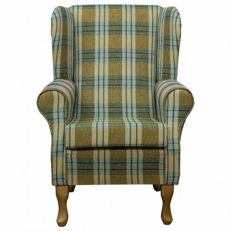 Standard Wingback Chair in a Kintyre Pampas Tartan Fabric | Beaumont