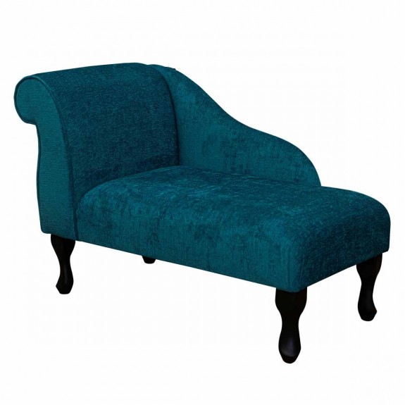 Mini Chaise Longue in a Carlton Teal Chenille Fabric | Beaumont
