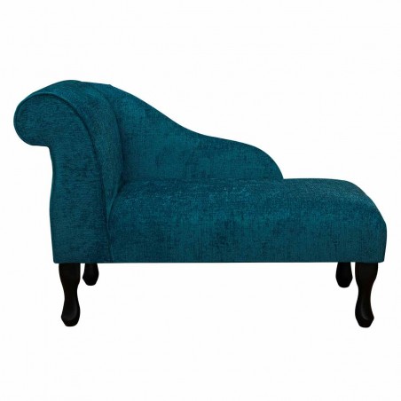Mini Chaise Longue in a Carlton Teal Chenille Fabric | Beaumont