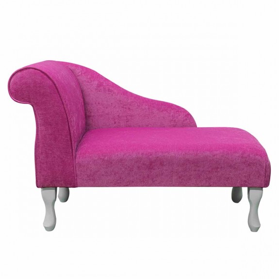 41" Mini Chaise Longue in a Pimlico Crush Fuchsia Pink Fabric
