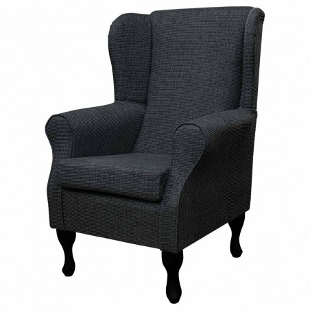 Standard Wingback Fireside Chair in an Atlanta Grey Fabric | Beaumont