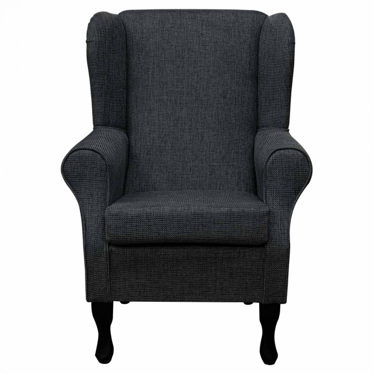 Standard Wingback Fireside Chair in an Atlanta Grey Fabric | Beaumont