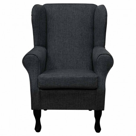 Standard Wingback Fireside Chair in an Atlanta Grey Fabric | Beaumont