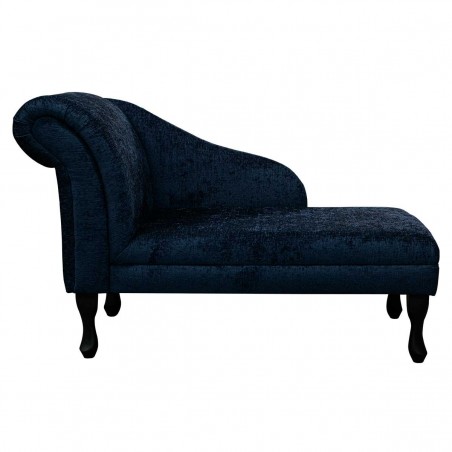 Medium Chaise Longue in a Tokyo Navy Chenille Fabric | Beaumont