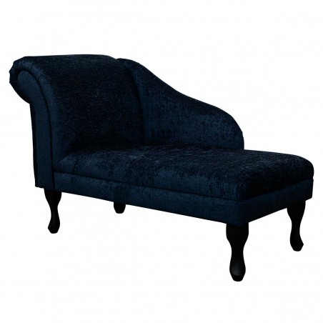 Medium Chaise Longue in a Tokyo Navy Chenille Fabric | Beaumont