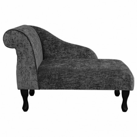 Dark Grey Chaise Longue in a Crushed Velvet Style | Beaumont UK