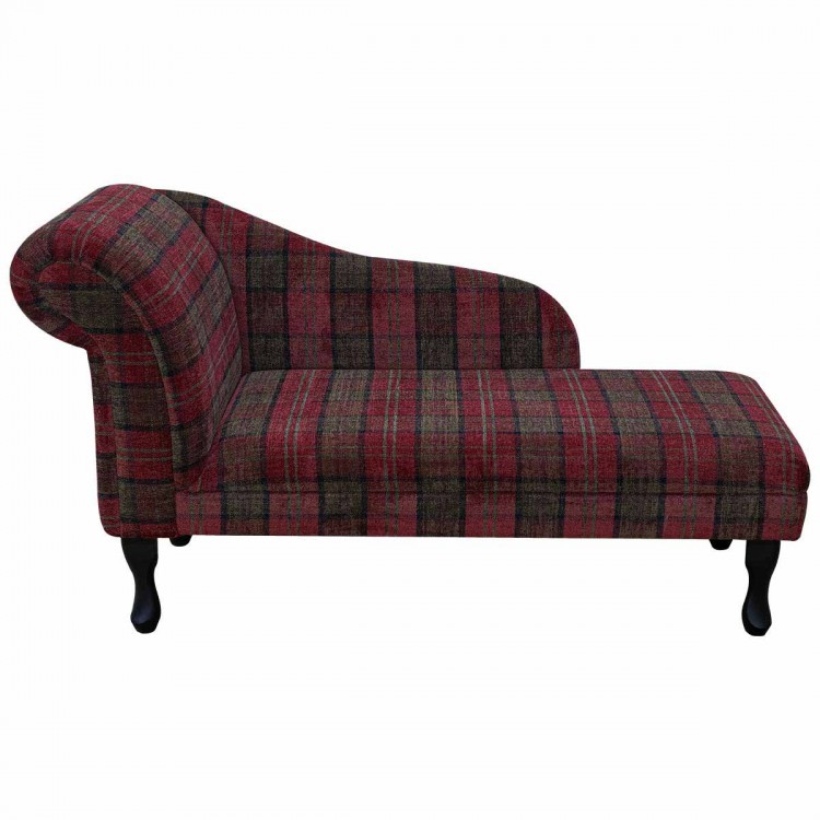 Medium Chaise Longue in a Red Lana Tartan Fabric LANA1258 | Beaumont