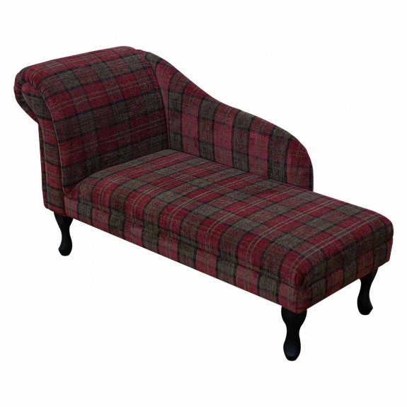 Medium Chaise Longue in a Red Lana Tartan Fabric LANA1258 | Beaumont