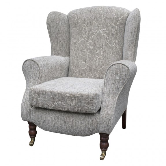 Duchess Wingback Armchair in a Montana Floral Natural Fabric | Beaumont