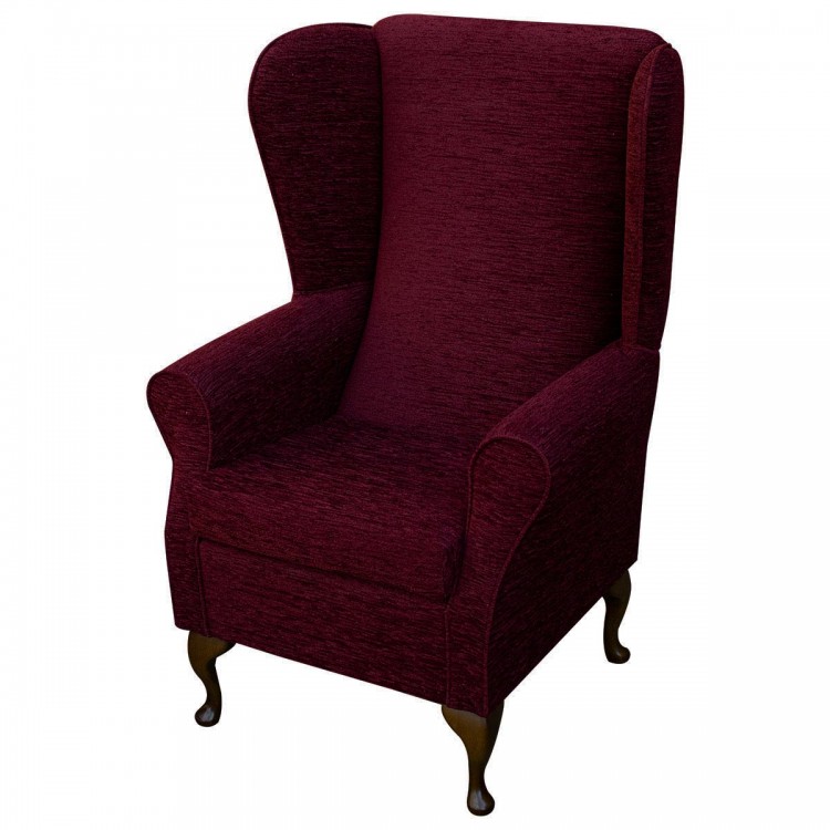 red boucle arm chair