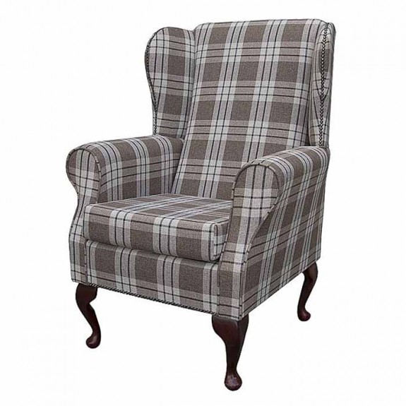 Standard Wingback Chair in Kintyre Chestnut Tartan Fabric  | Beaumont