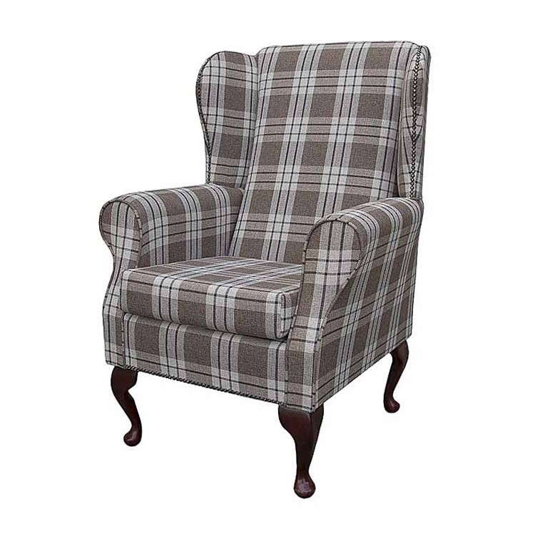 Standard Wingback Chair in Kintyre Chestnut Tartan Fabric  | Beaumont