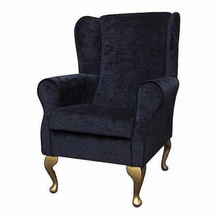 Standard Wingback Chair in a Pastiche Black Fabric SR18074 | Beaumont