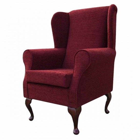 Standard Wingback Chair in Portobello Claret Fabric SR12032 | Beaumont
