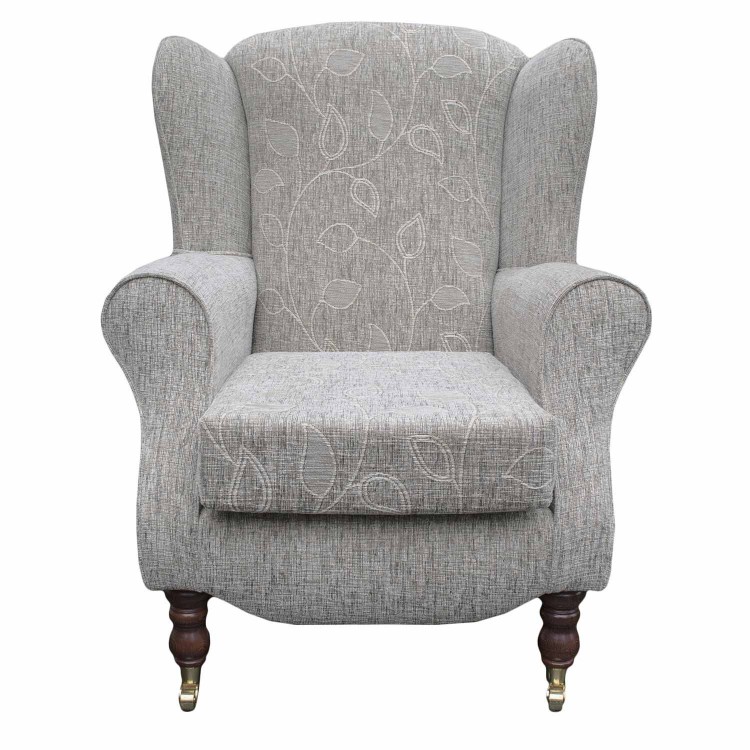 Duchess Wingback Armchair in a Montana Floral Natural Fabric | Beaumont