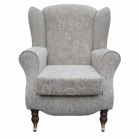 Duchess Wingback Armchair in a Montana Floral Natural Fabric | Beaumont