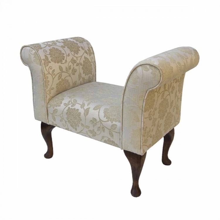 Compact Window Seat in Woburn Floral Gold Fabric SR17070  | Beaumont