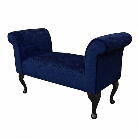 Window Seat in Pastiche Crush Plain Navy Fabric SR18071 | Beaumont
