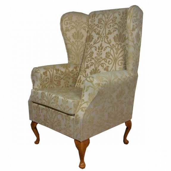 Large High Back Chair in Woburn Gold Medallion Fabric SR17050 | Beaumont