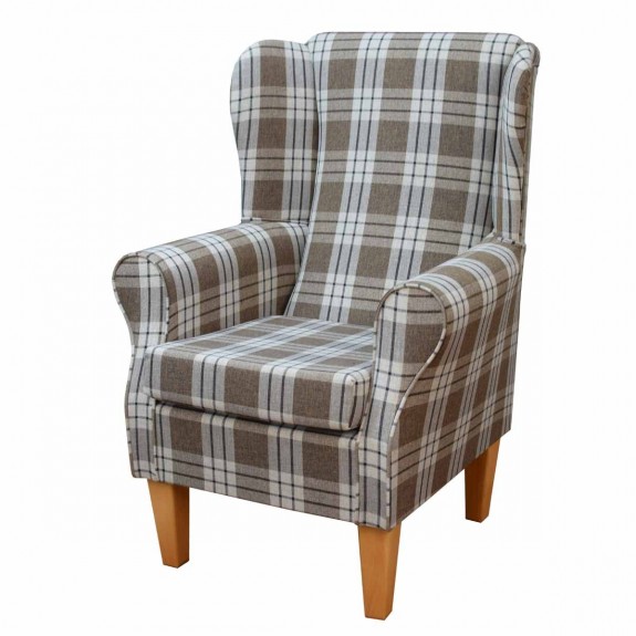 Standard Wingback Chair in a Kintyre Chestnut Tartan Fabric | Beaumont