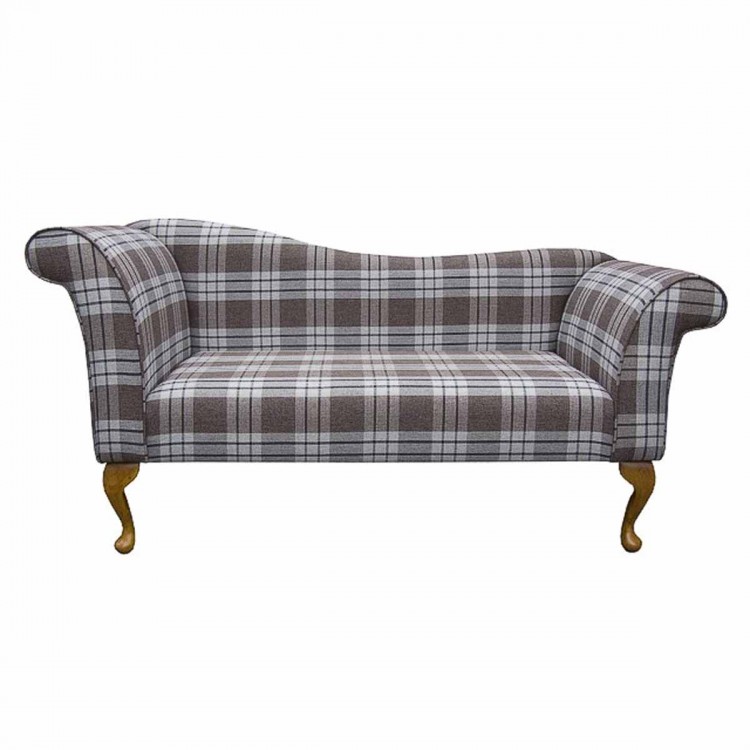 Designer Chaise Sofa in a Kintyre Chestnut Tartan Fabric | Beaumont