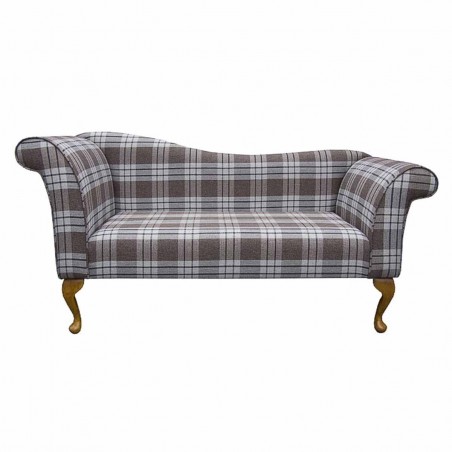 Designer Chaise Sofa in a Kintyre Chestnut Tartan Fabric | Beaumont