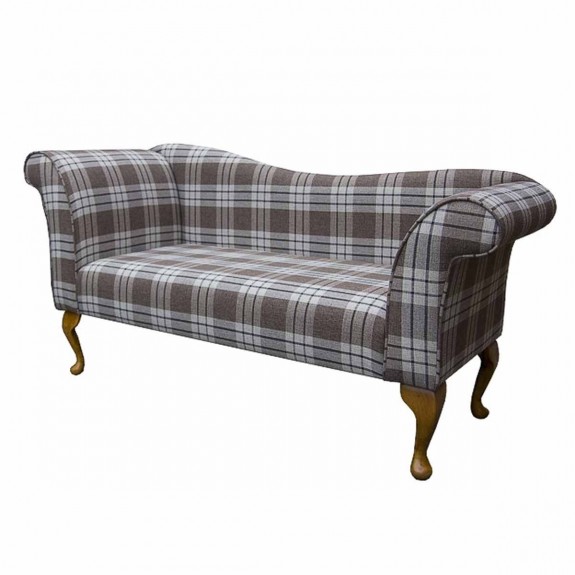 Designer Chaise Sofa in a Kintyre Chestnut Tartan Fabric | Beaumont
