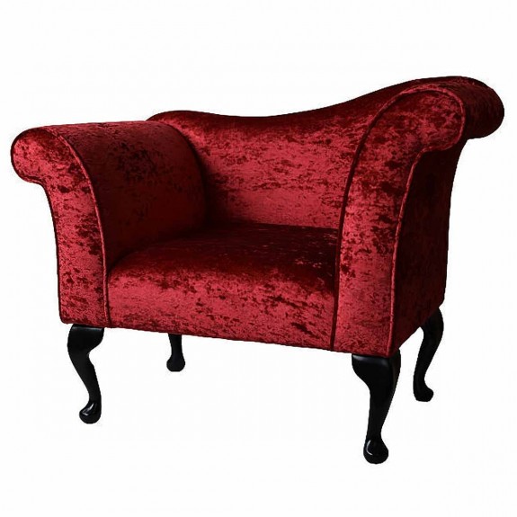 Designer Chaise Chair in a Bling Red Crushed Velvet Fabric | Beaumont