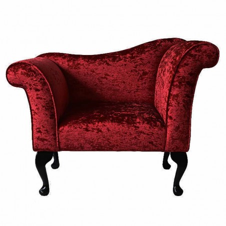 Designer Chaise Chair in a Bling Red Crushed Velvet Fabric | Beaumont