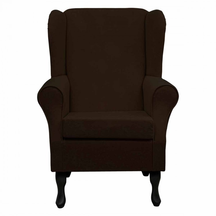 Standard Wingback Westoe Chair in Plush Brown Fabric | Beaumont
