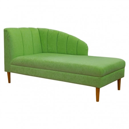 Seashell Chaise Longue Daybed in Plush Grass Green Fabric | Beaumont